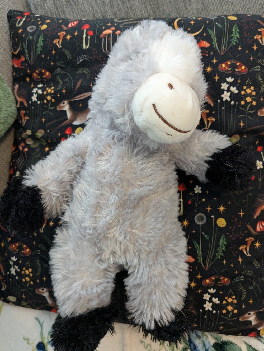 Soft Gray Plush Miniature Donkey Stuffed Animal for Kids